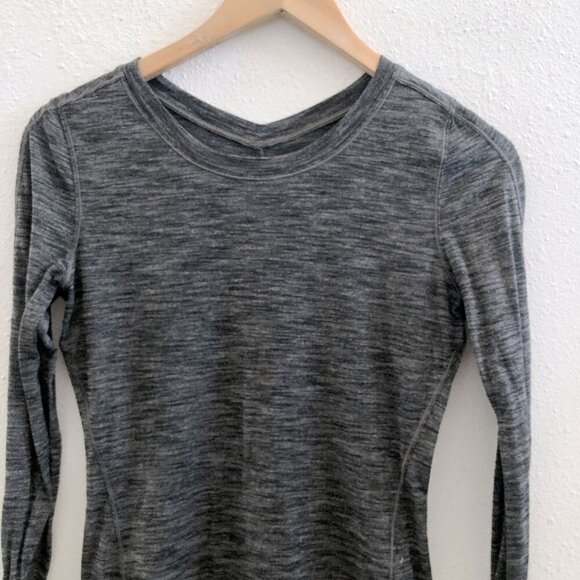 LULULEMON 5 Mile Long Sleeve Heathered Black No Size Tag/ Dot Check Measurements - Picture 5 of 8